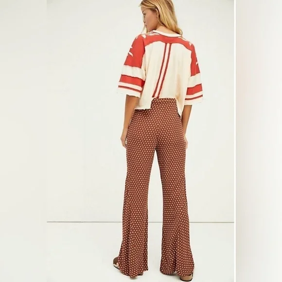 Free People Can’t Take My Eyes Off You Flare High Rise Polka Dots Women’s Large - Picture 3 of 15